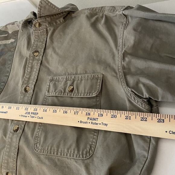 Red Head Camo Green Mens Sz M Button Up Sleeve Padded Shooting Hunting Field - Picture 11 of 13